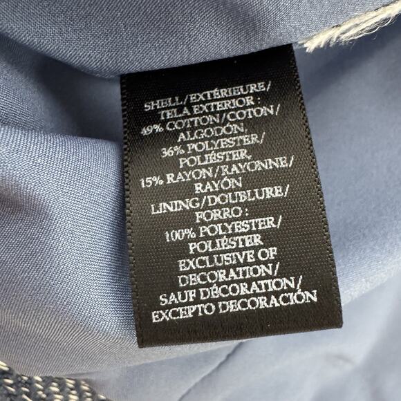 Ann Taylor Coat 10 Blue Tweed Crew Long Sleeves Pockets Lined Preppy Old Money - Picture 14 of 15